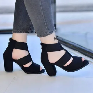 کفش پاشنه 6سانت ساتن