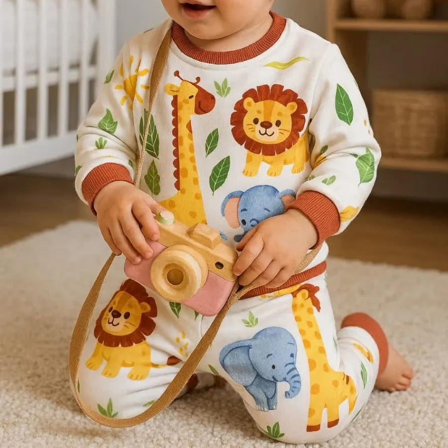 بلوز شلوار تمام چاپ شیر و