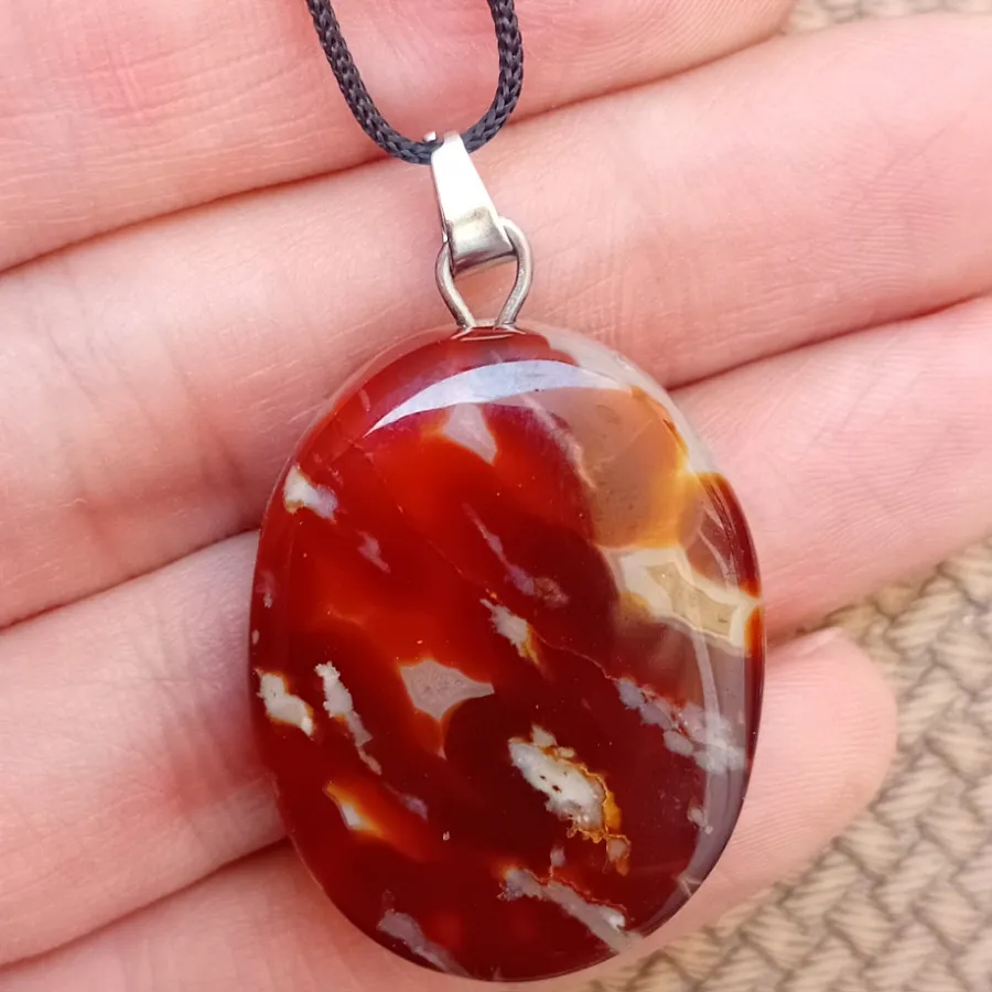 آویز سنگ عقیق شجر آتشی