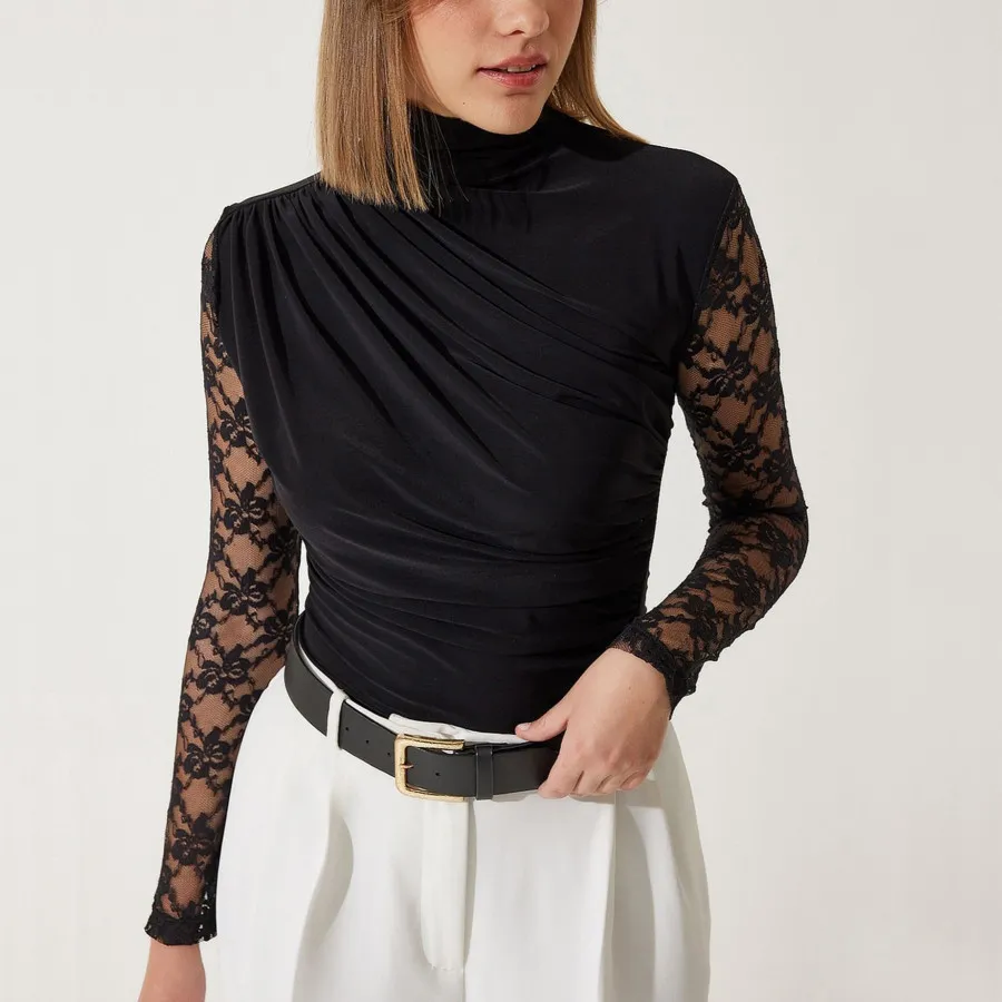 بلوز آستین گیپور ترک