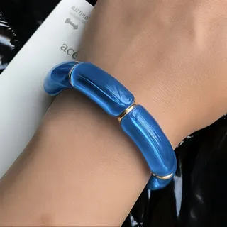 دستبند شیشه ای آبی