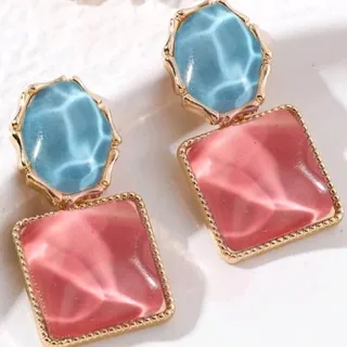 گوشواره سنگ روکش طلا