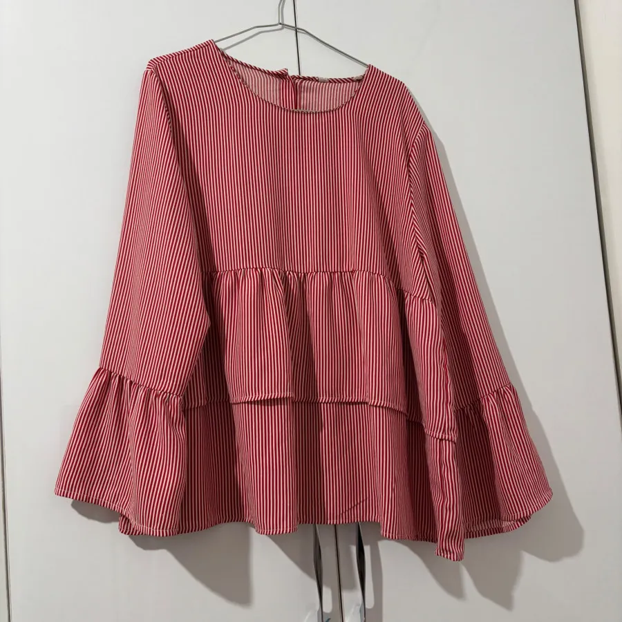 شومیز راه راه قرمز خوشگل