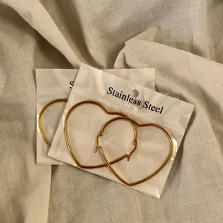 گوشواره استیل قلب طلایی