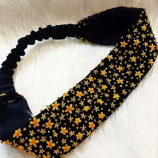 هدبند پارچه گلدوزی