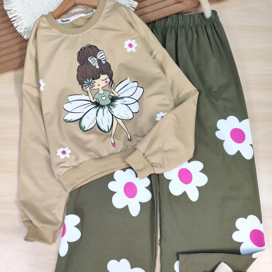 کراپ و شلوار گل پری