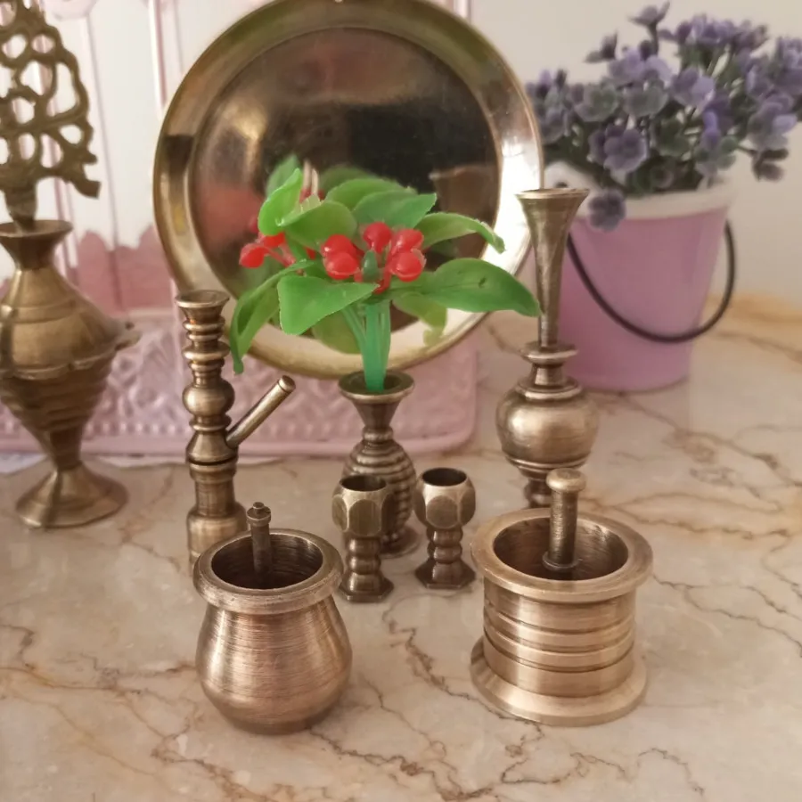 ست ظروف برنجی ریز آنتیک