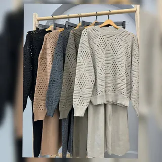 ست بلوز شلوار بافت