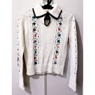 بلوز بافت گلدوزی یقه‌دار