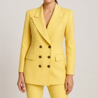 کت و شلوار لیمویی رنگ