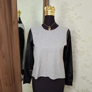 بلوز شیک آستین چرمی