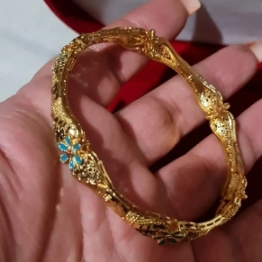 النگو طلا هندی میناکاری