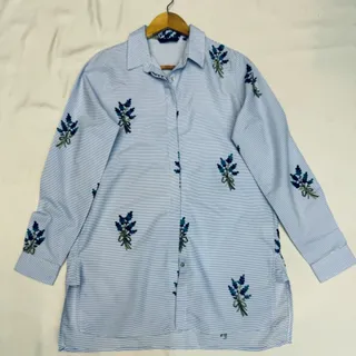 شومیز مانتویی گلدوزی شده