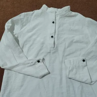 شومیز،مانتو سفید جلو بسته