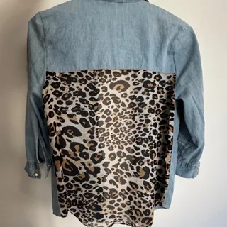 شومیز جین پشت پلنگی