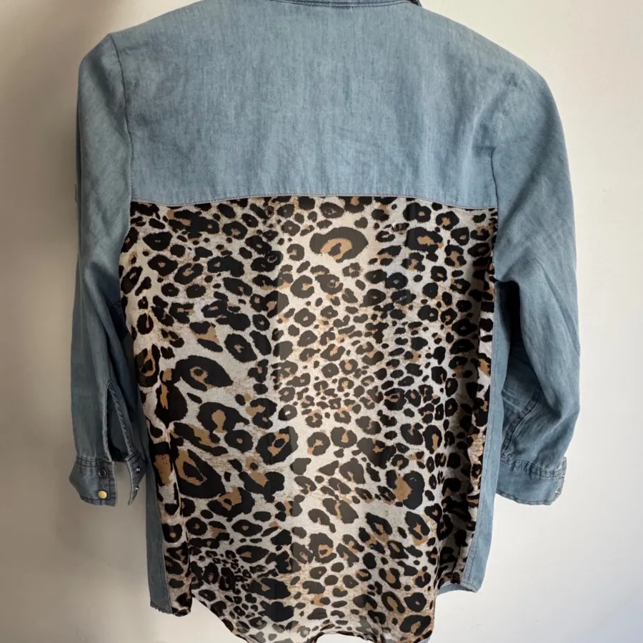 شومیز جین پشت پلنگی