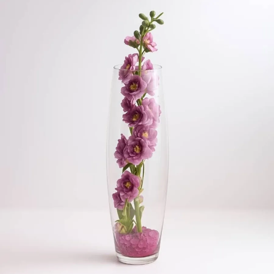 گلدان شیشه ای همراه گل