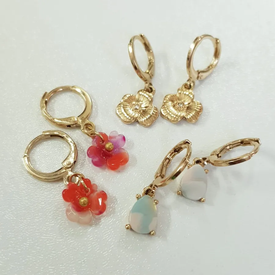 پک سه جفتی گوشواره طلایی