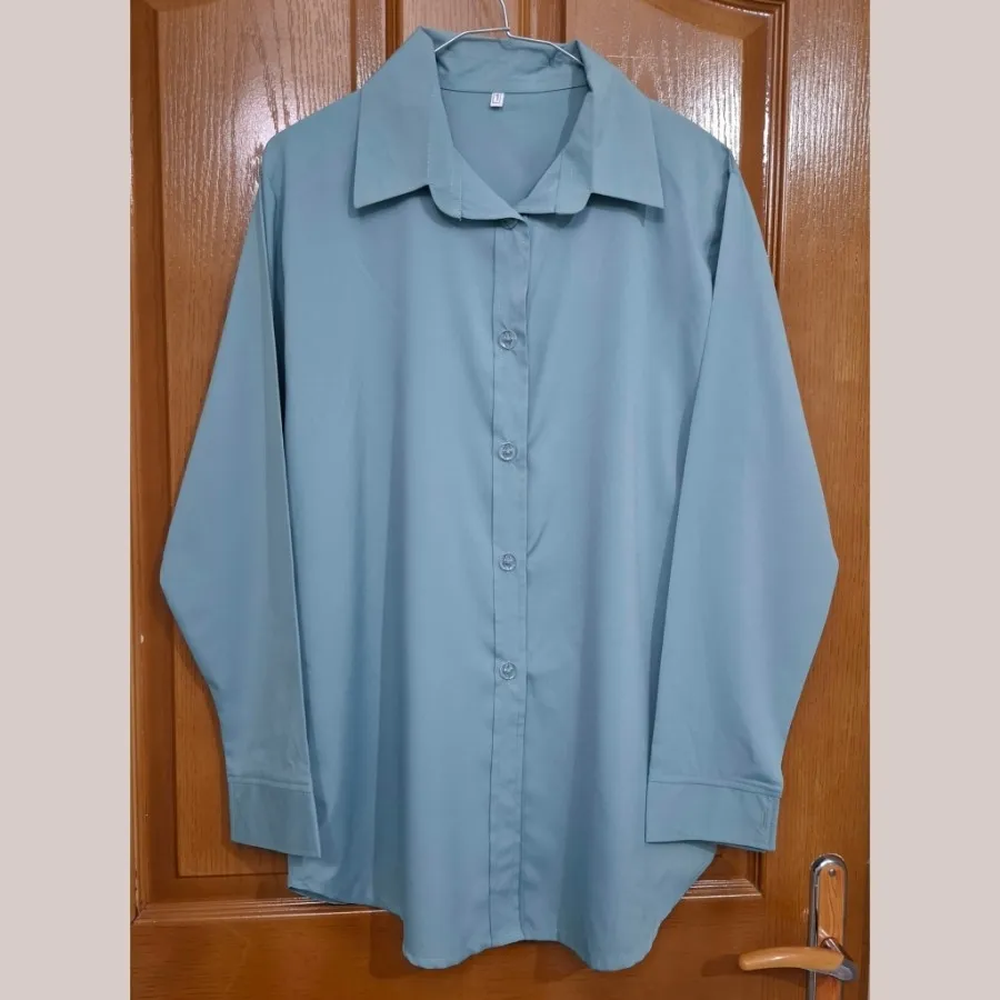 شومیز کرپ آبی