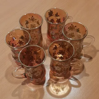 استکان چایخوری گلدار