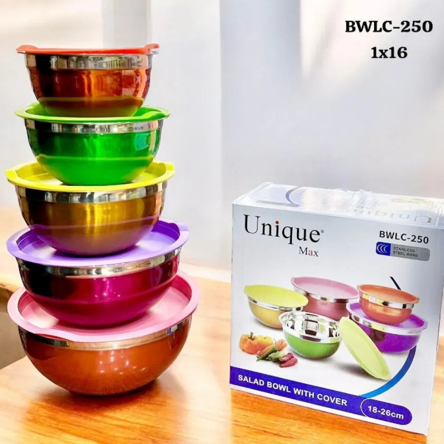 کاسه استیل 5تیکه رنگی