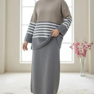 ست بلوز و دامن بافت