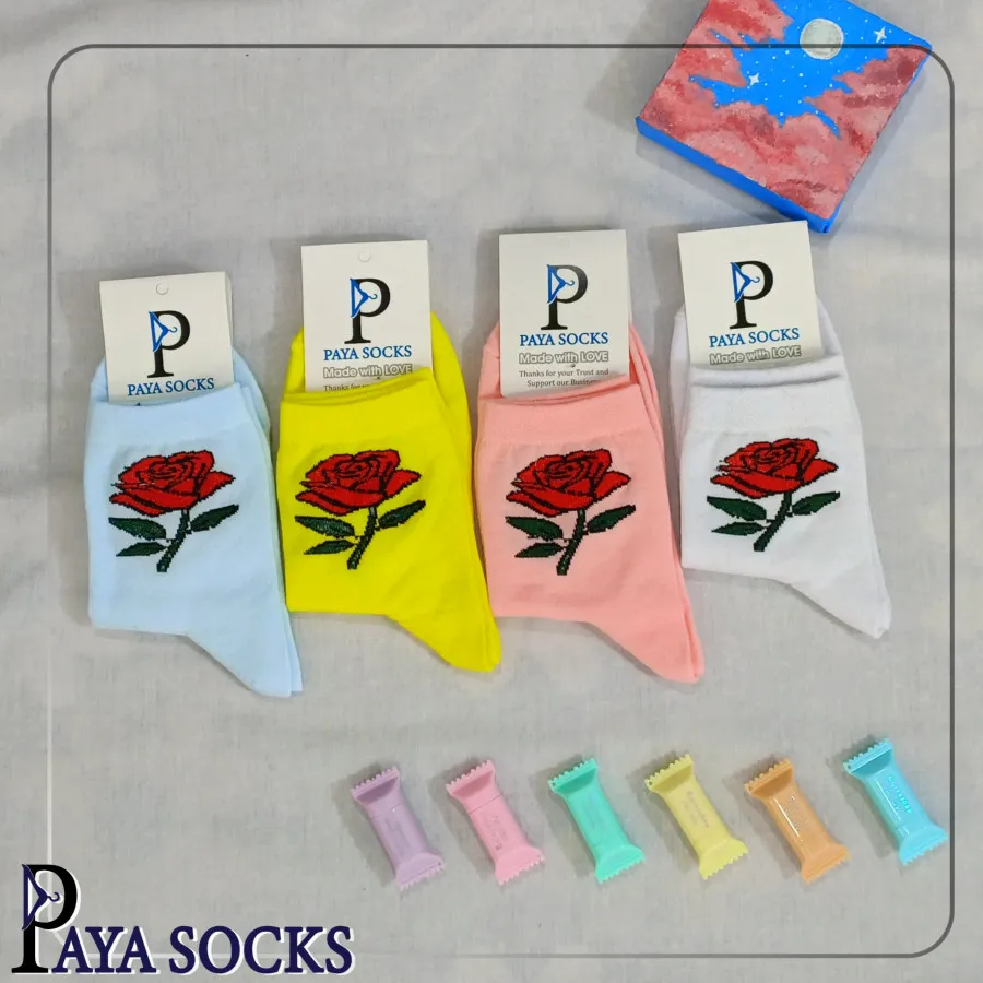 جوراب فانتزی گل رز 12عددی