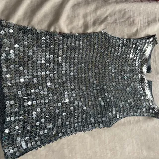 تاپ پولکی نقره ای