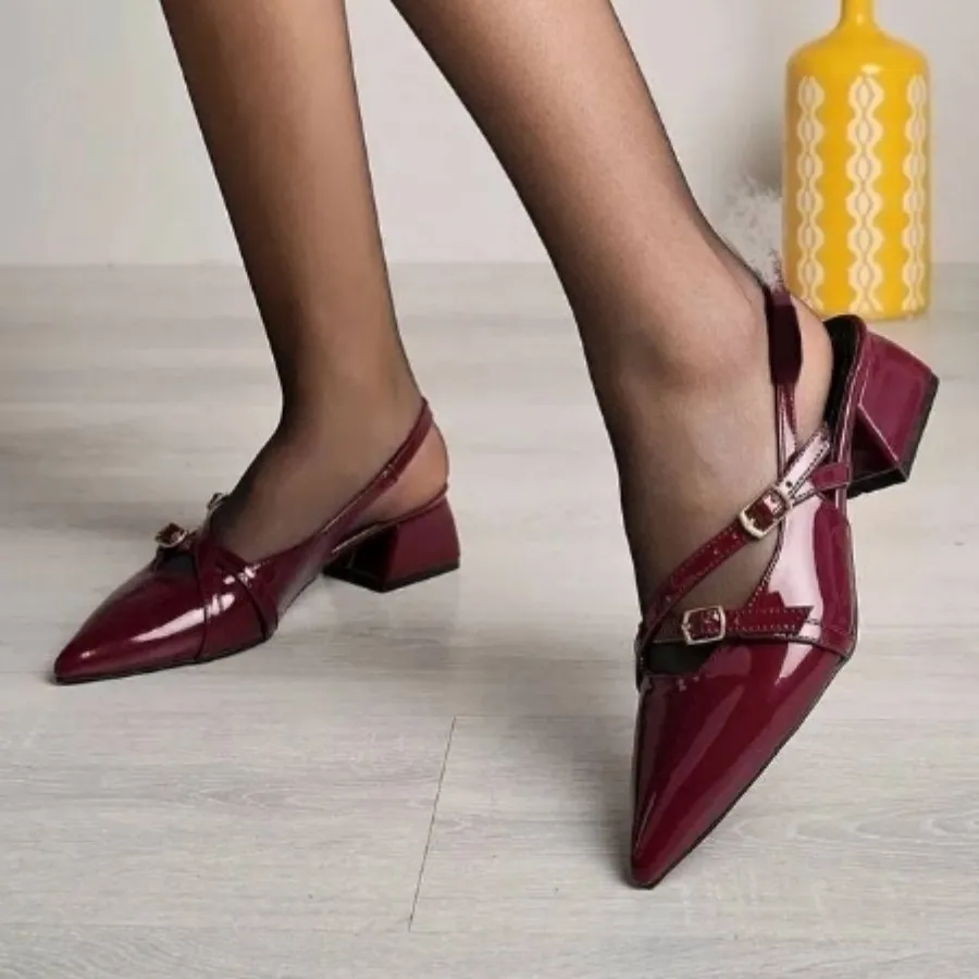 کفش پاشنه 3سانت ورنی