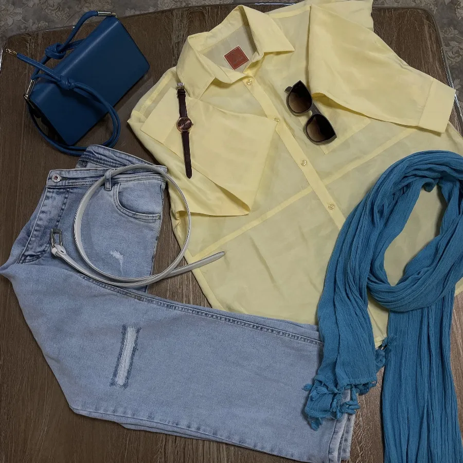 شومیز زرد لیمویی