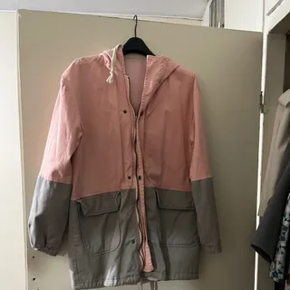 بارانی صورتی طوسی