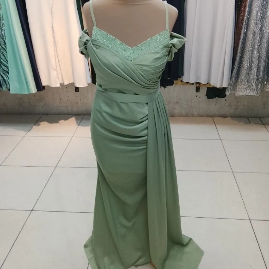 پیراهن مجلسی سبز حنابندان