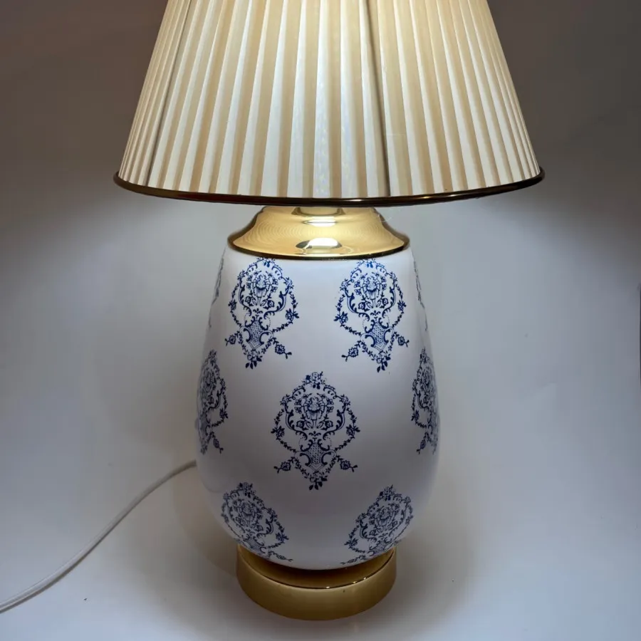 آباژور رومیزی سرامیکی آبی