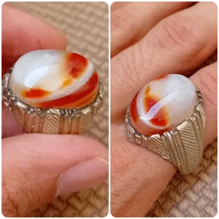 انگشتر عقیق سلیمانی زیبا