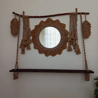 آیینه وشلف مکرومه