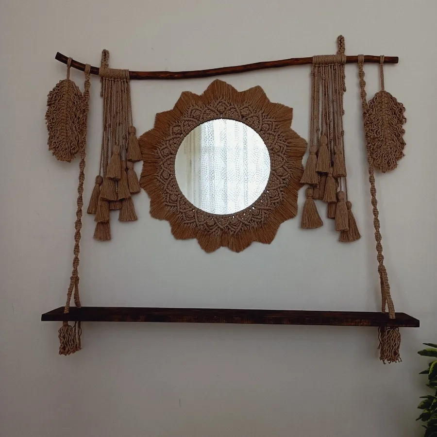 آیینه وشلف مکرومه