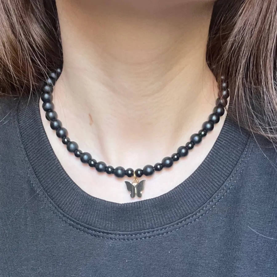 گردنبند پروانه مشکی