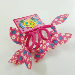 پک کش مو صورتی گلدار