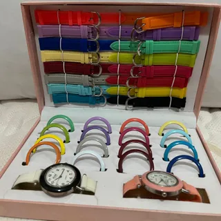 پک ساعت مچی با 18 بند رنگ