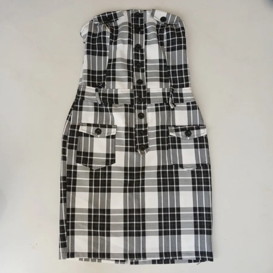 پیراهن دکلته چهارخونه