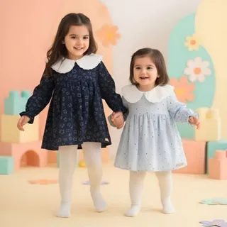 پیراهن یقه ب تمام چاپ گل