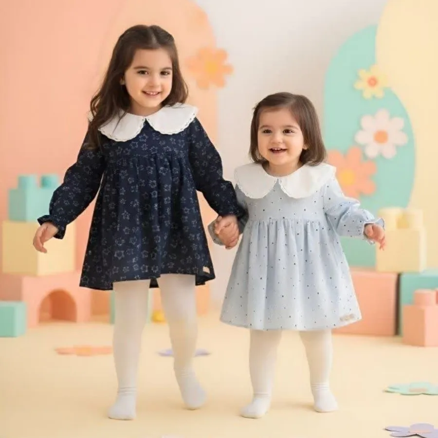 پیراهن یقه ب تمام چاپ گل