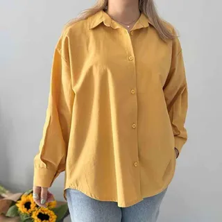 شومیز بیسیک خردلی