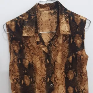 تاپ آستین حلقه ای پلنگی