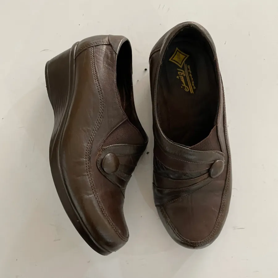 کفش طبی چرم قهوه ای