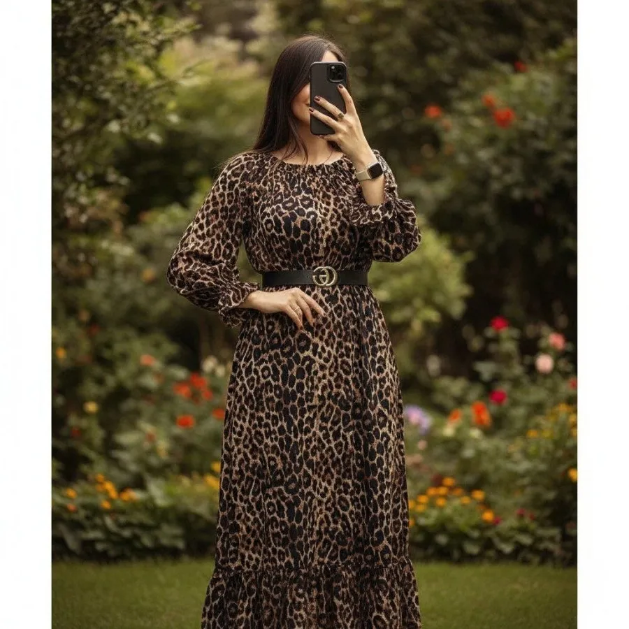 پیراهن ساحلی پلنگی