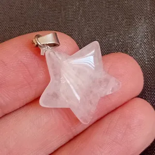آویز سنگ رز کوارتز ستاره