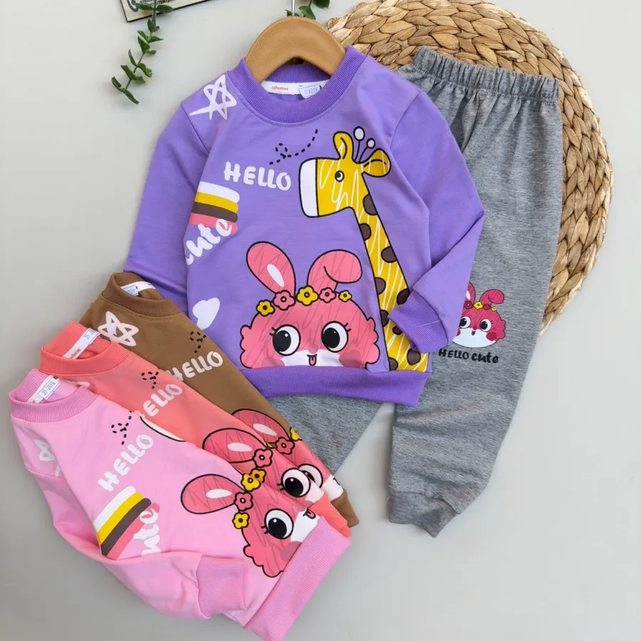 بلوز شلوار دخترانه زرافه