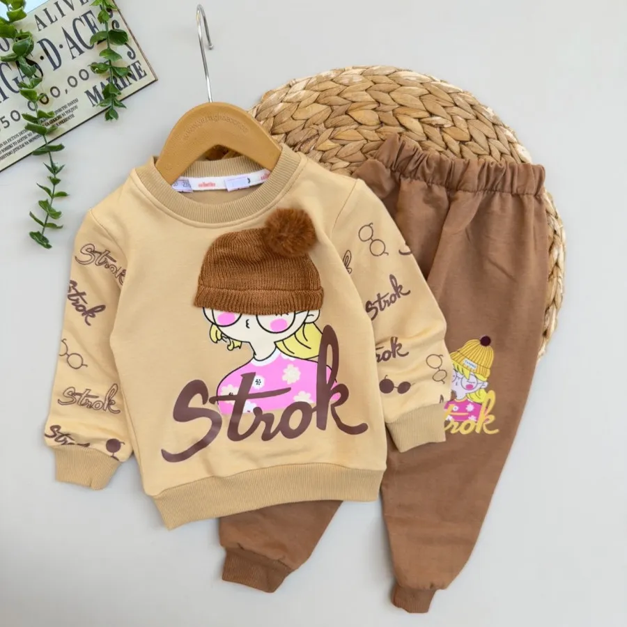 بلوز شلوار دخترون کلاهدار