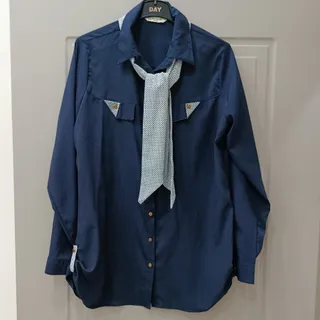 شومیز دکمه دار کرپ خارجی